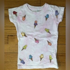 Never Worn Rabbit Skins Pink Tie Dye Ice Cream Size 3T Tee Shirt